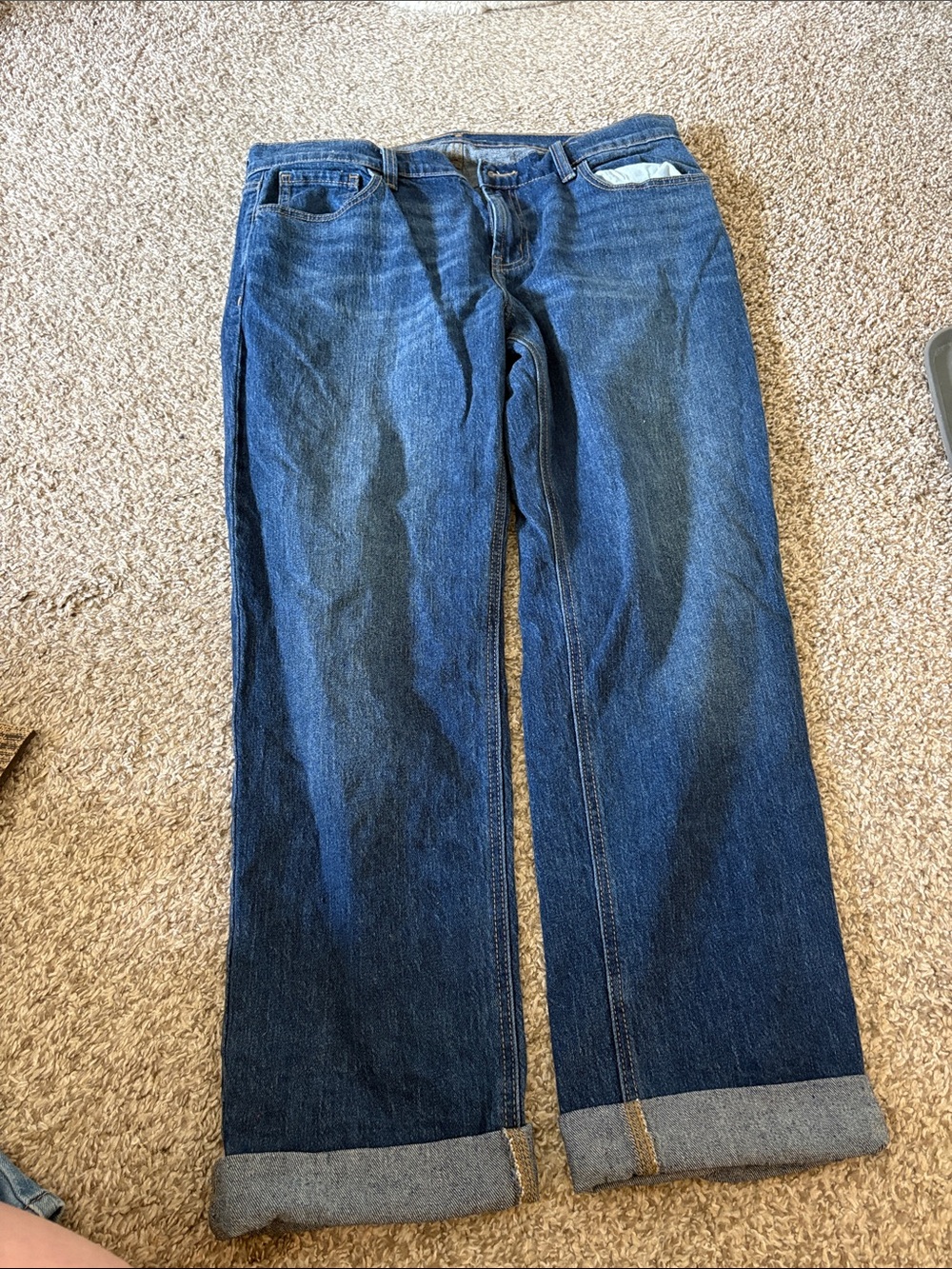 Old Navy Mid Rise Wow Boyfriend Jeans— Dark Blue